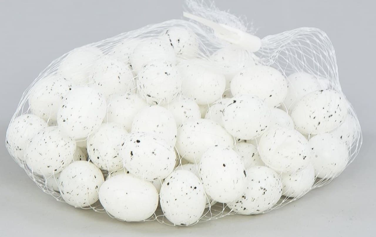 Jaja styropianowe białe 20x25mm/72sztuki.