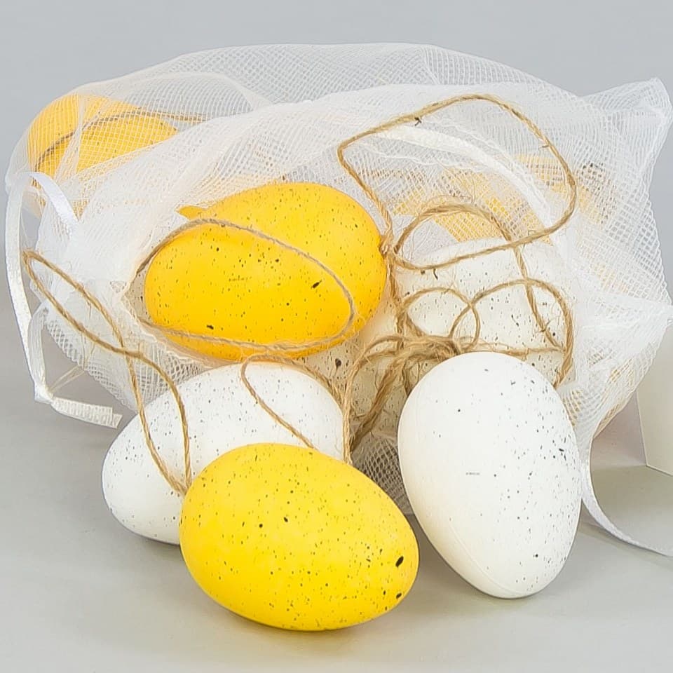 Jaja plastikowe z zawieszką girlanda, 5cm/12szt