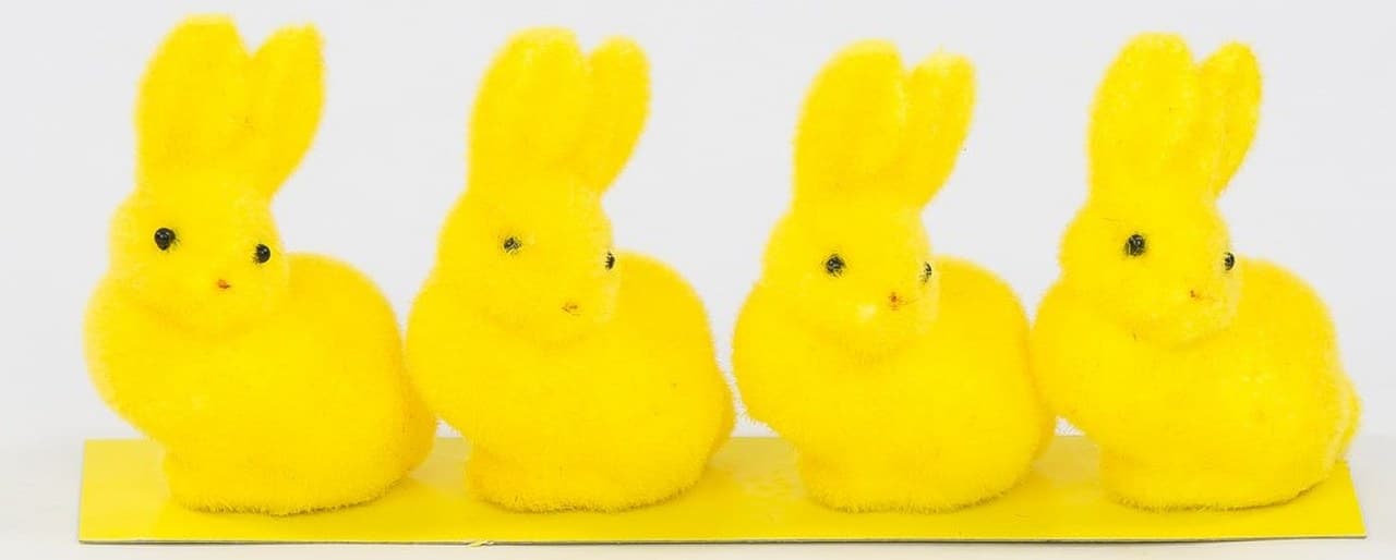 Królk siedzący flokowany, 7cm/4sztuki, żółty