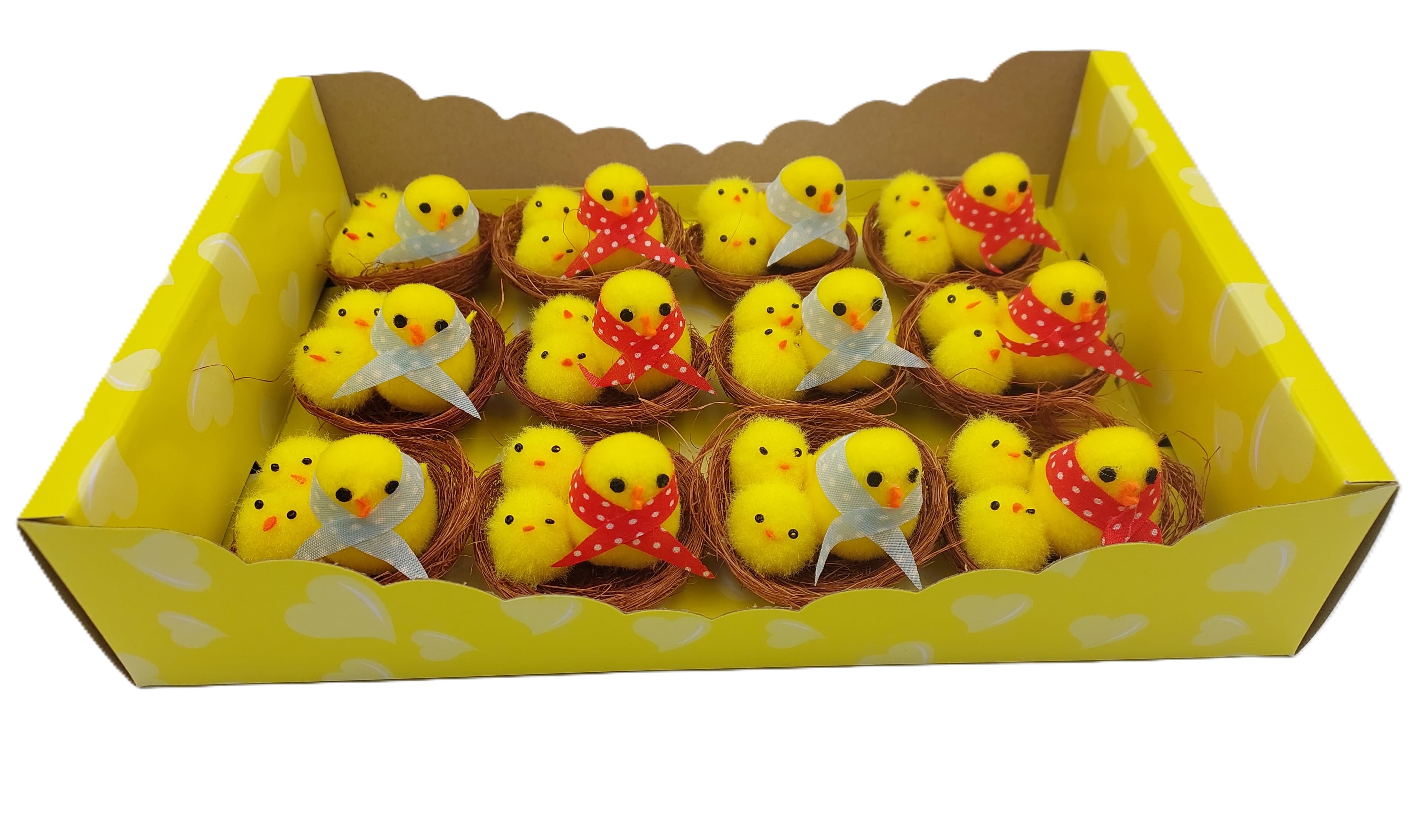 Kurczaki rodzina w gnieździe śr.5cm/12sztuk