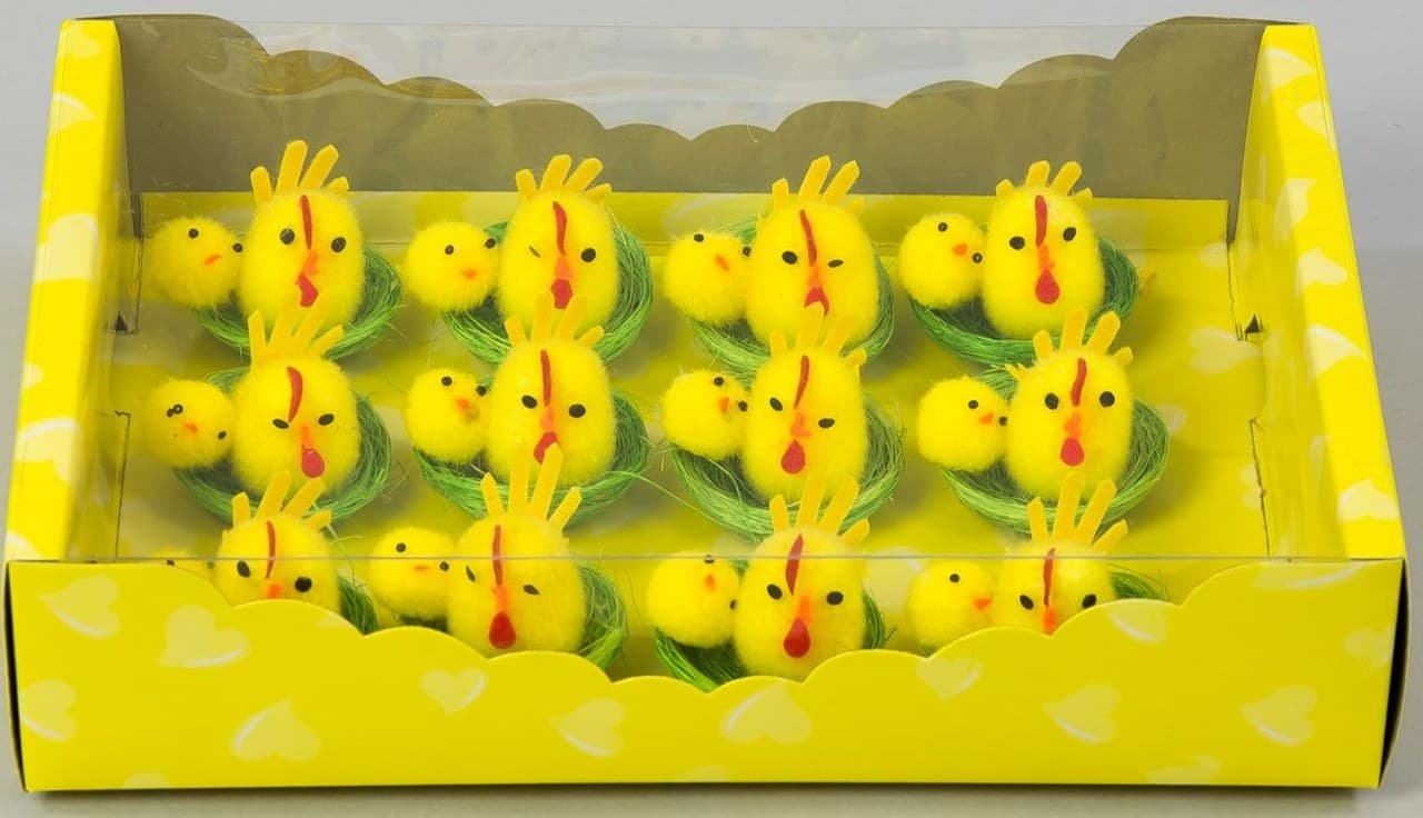 Kogut z kurczakiem w gnieździe śr.5cm/12sztuk