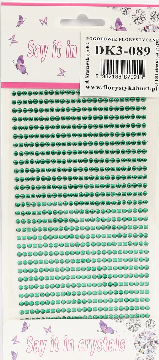 Dżety samoprzylepne kryształki 3mm/700szt, butelka