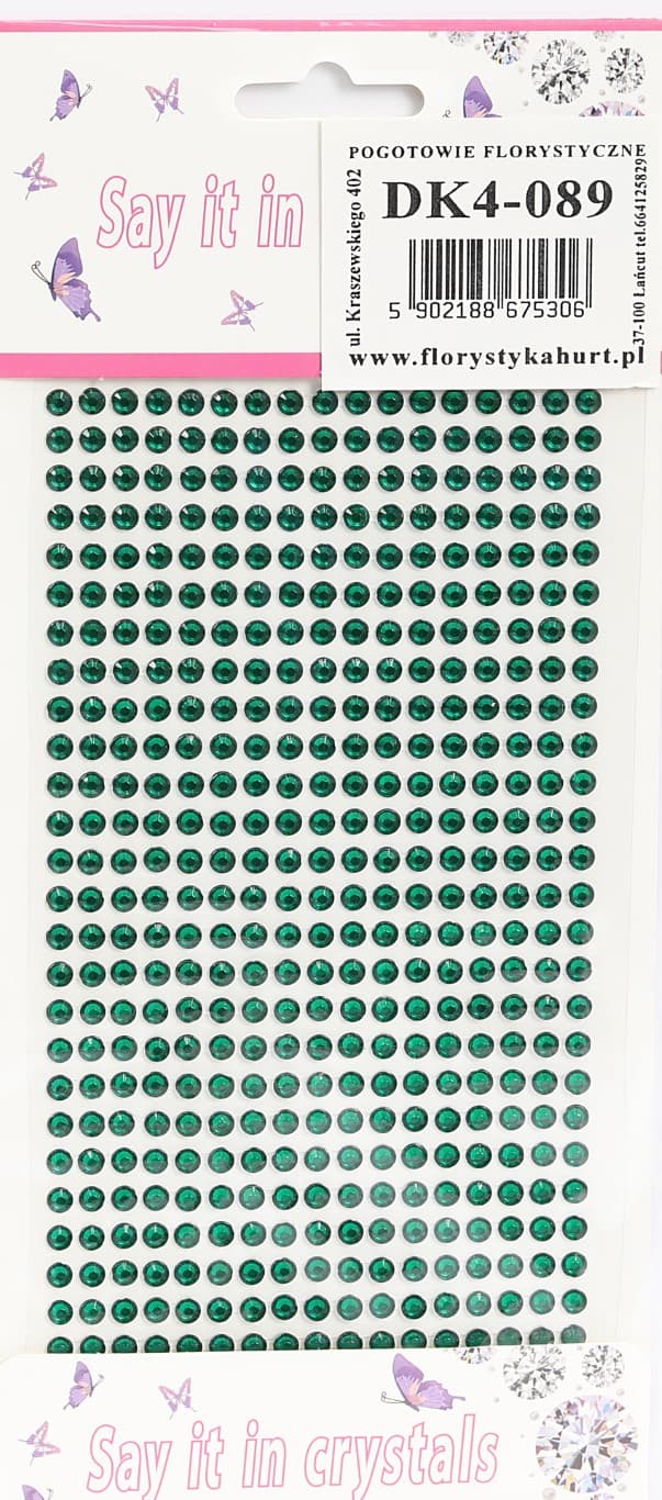 Dżety samoprzylepne kryształki 4mm/442szt, butelka