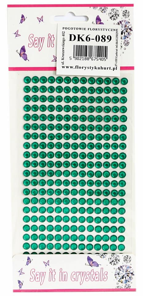 Dżety samoprzylepne kryształki 6mm/260szt, butelka