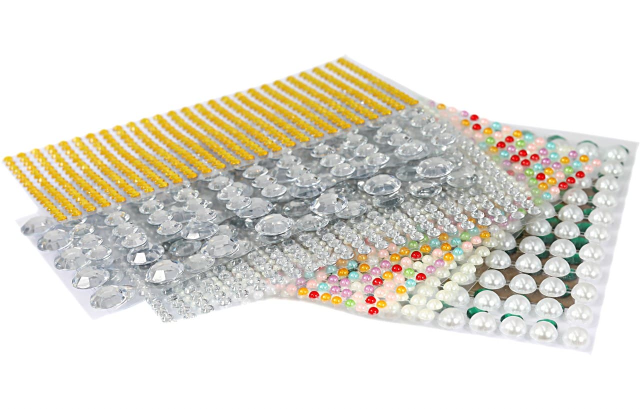 Dżety samoprzylepne kryształki 5mm/330szt, srebrne