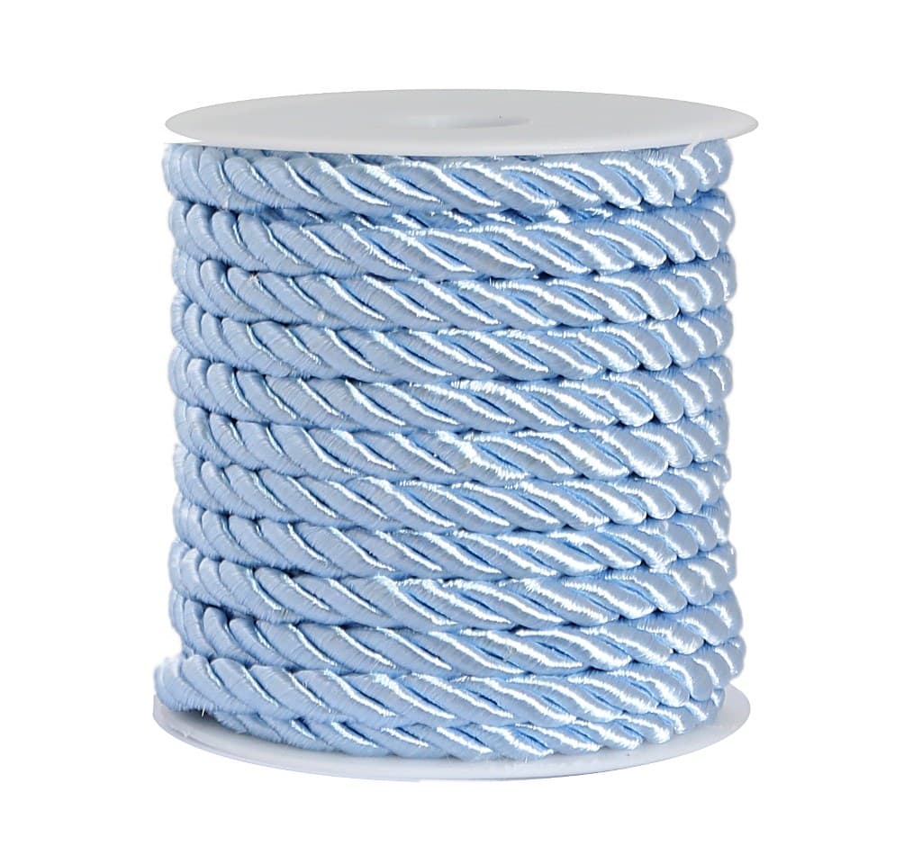 Sznur atłasowy skręcany, 6mm/10y, błękitny