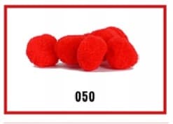 Pompony miękkie, śr. 1cm/100szt, czerwone