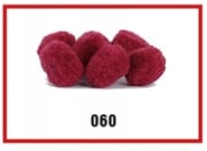 Pompony miękkie, śr. 1cm/100szt, bordowe
