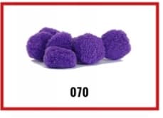 Pompony miękkie, śr. 1cm/100szt, fioletowe