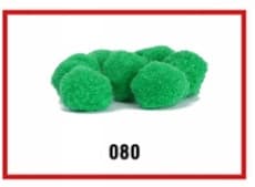 Pompony miękkie, śr. 1cm/100szt, zielone