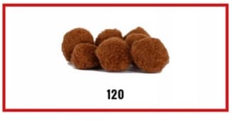 Pompony miękkie, śr. 1cm/100szt, brązowe