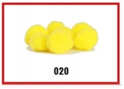 Pompony miękkie, śr. 1,5cm/100szt, żółte