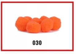 Pompony miękkie, śr. 1,5cm/100szt, pomarańczowe
