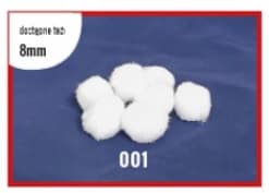 Pompony miękkie, śr. 2cm/50szt, białe