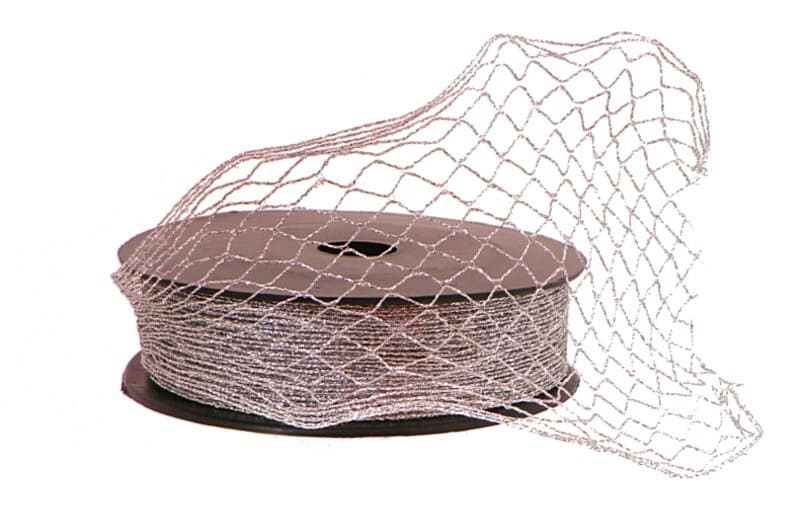 Wstążka "Kabaretka" 3cm/10m srebrna