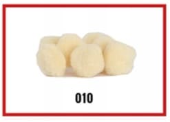 Pompony miękkie, śr. 3cm/20szt, kremowe