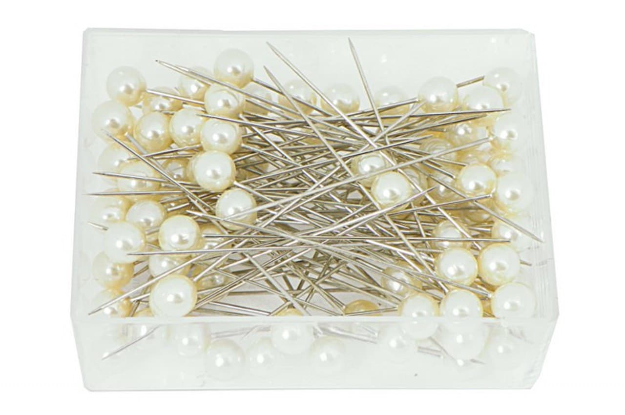 Szpilki z perełką, długość 6cm, śr.8mm/50szt krem