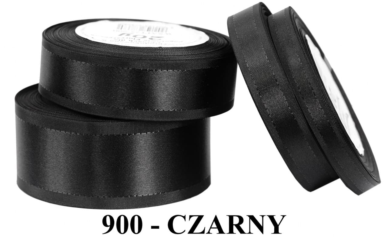 Wstążka z paskami satyna/tafta 9mm/20y, czarny