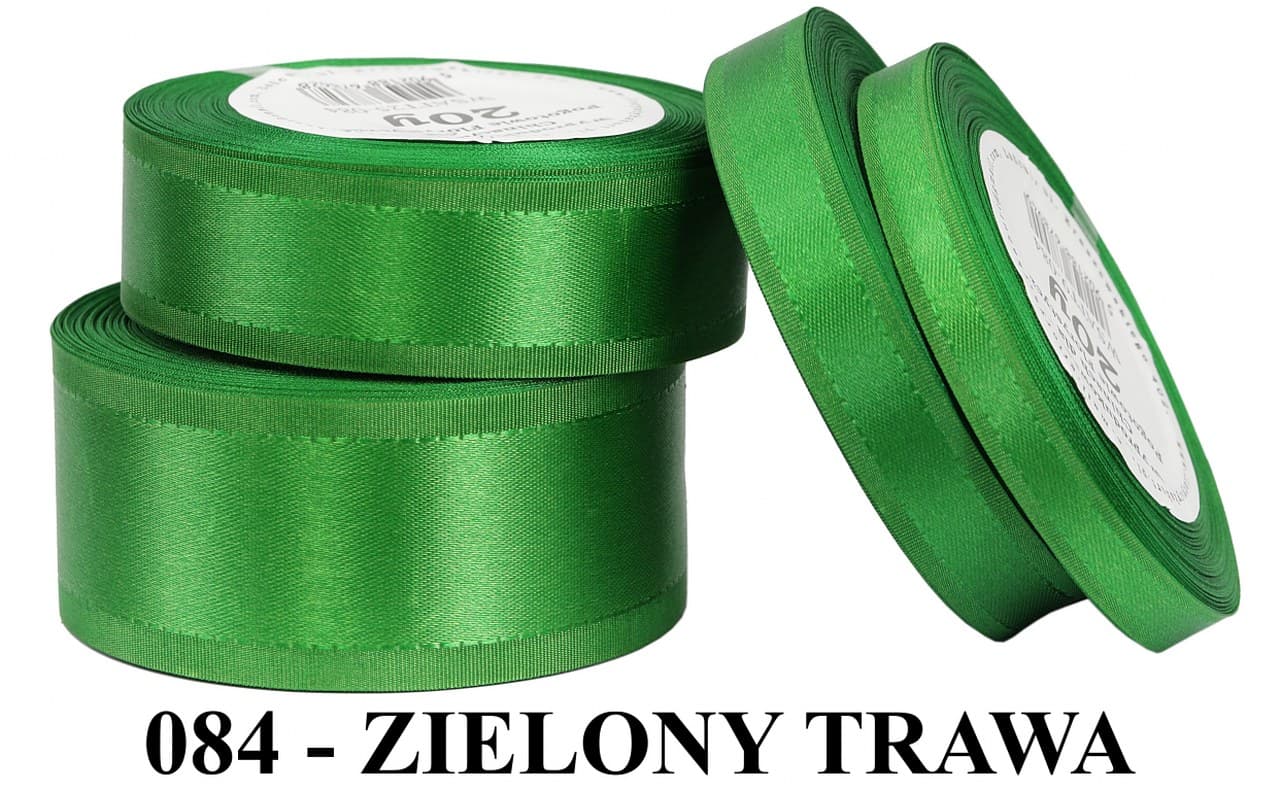 Wstążka z paskami satyna/tafta 25mm/20y, trawa