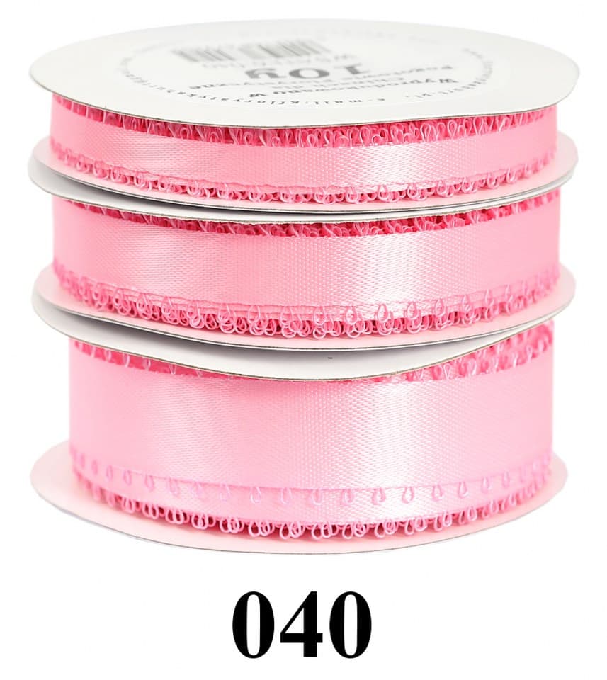 Wstążka satynowa z frędzlami, 6mm/10y, różowa