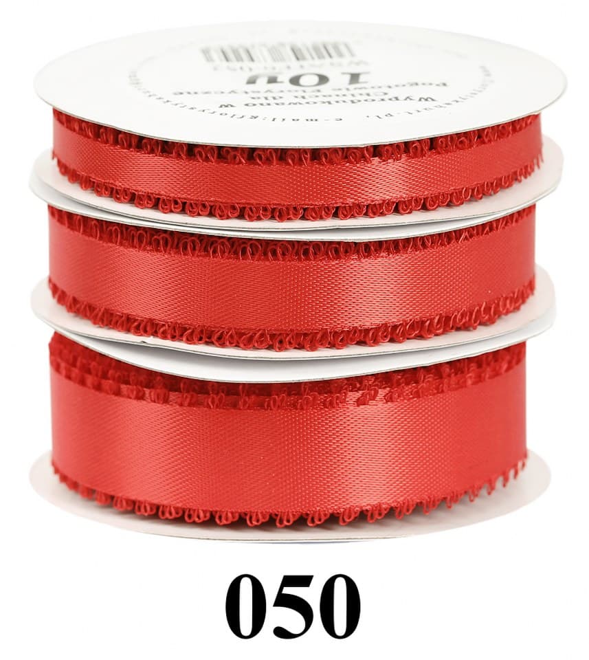 Wstążka satynowa z frędzlami, 6mm/10y, czerwona