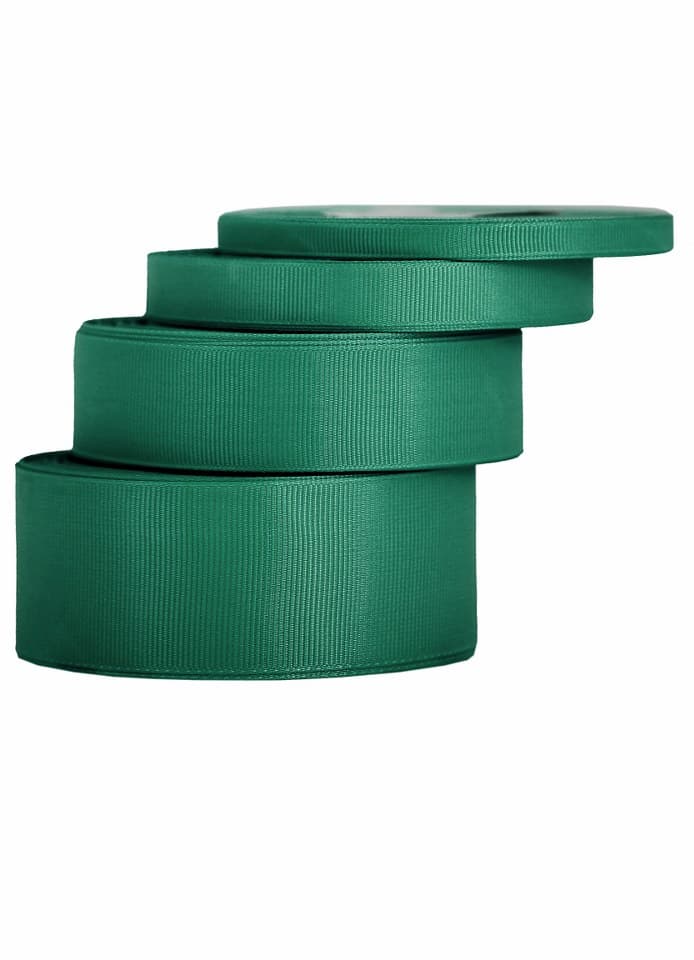 Wstążka rypsowa, 12mm/22mb, zieleń butelkowa