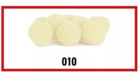 Pompony welurowe, śr.1cm/20szt, kremowe