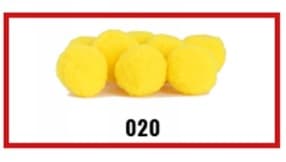 Pompony welurowe, śr.1cm/20szt, żółte