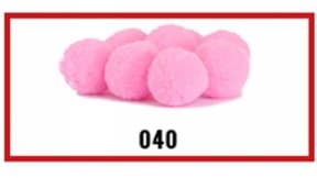 Pompony welurowe, śr.1cm/20szt, różowe