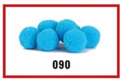 Pompony welurowe, śr.1cm/20szt, niebieskie