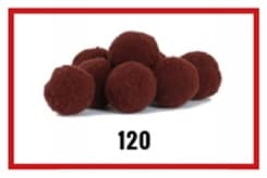 Pompony welurowe, śr.1cm/20szt, brązowe