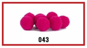 Pompony welurowe, śr.3cm/20szt, fuksja