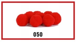 Pompony welurowe, śr.3cm/20szt, czerwone