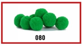 Pompony welurowe, śr.3cm/20szt, zielone