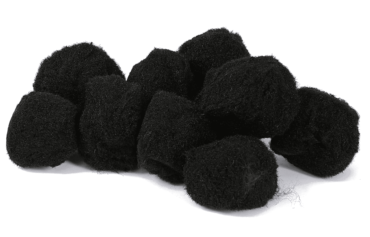 Pompony welurowe, śr.5cm/10szt, czarne