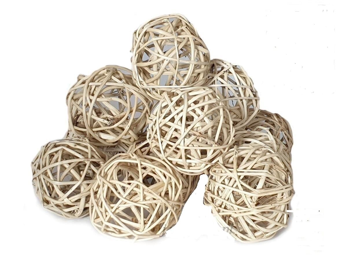 Pleciona Kula rattanowa śr. 8cm/6szt, naturalna