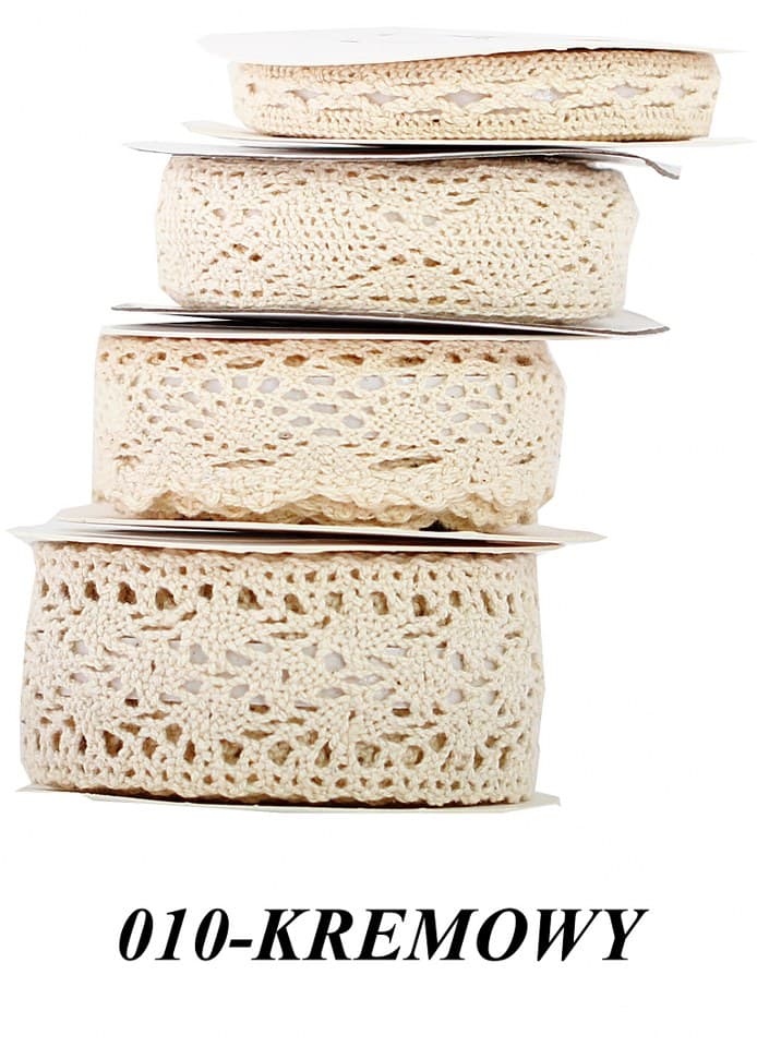 Wstążka koronka samoprzylepna 10mm/2mb, kremowa