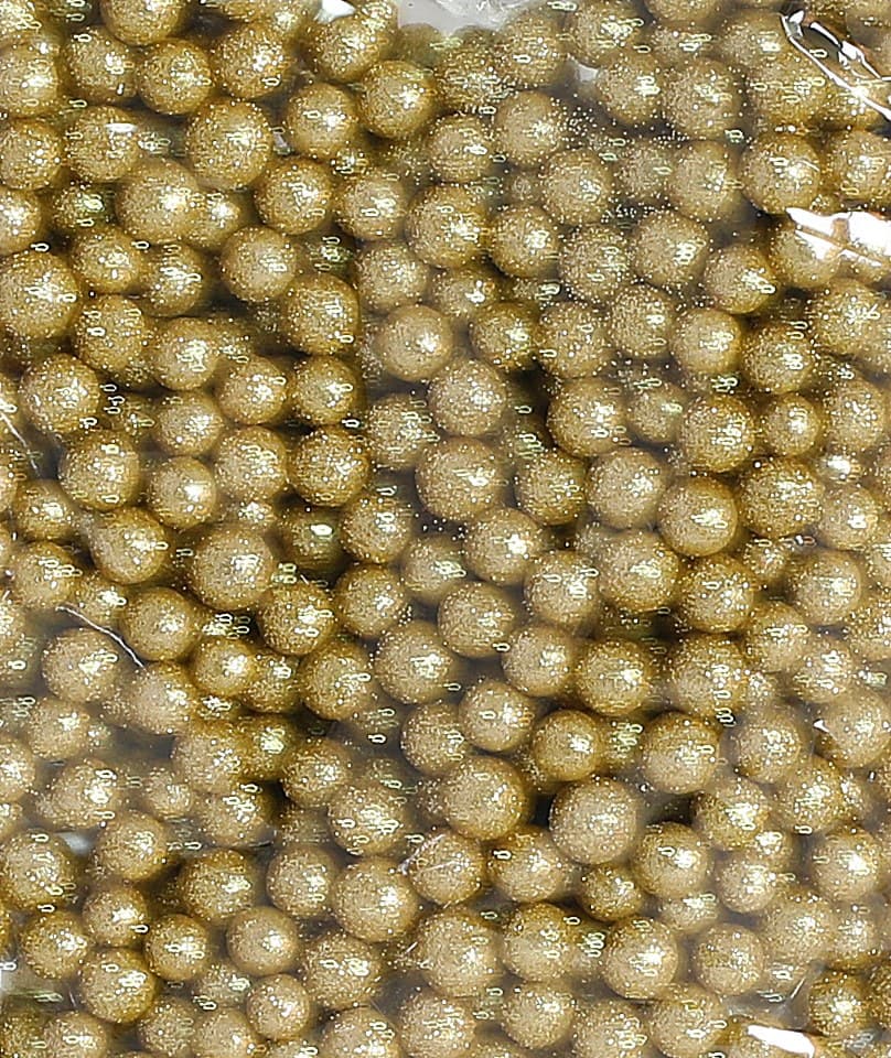 Kulki styropianowe z brokatem śr.1cm/110szt, złote
