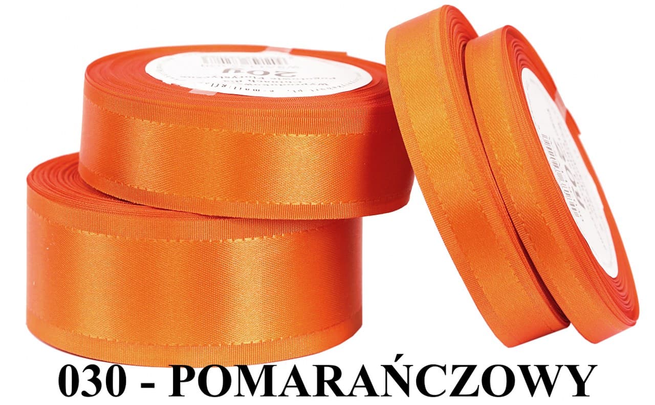 Wstążka z paskami satyna/tafta 38mm/20y, pomarańcz