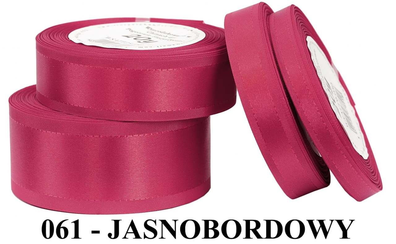 Wstążka z paskami satyna/tafta 38mm/20y, j.bordowa