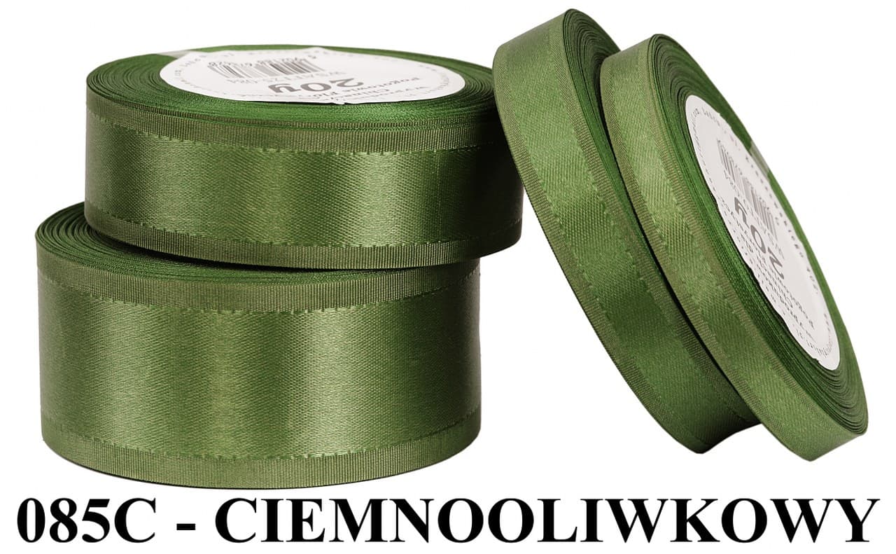 Wstążka z paskami satyna/tafta 38mm/20y, c.oliwka