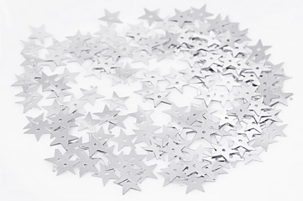 Cekiny gwiazdki małe 7mm/5gram srebrne