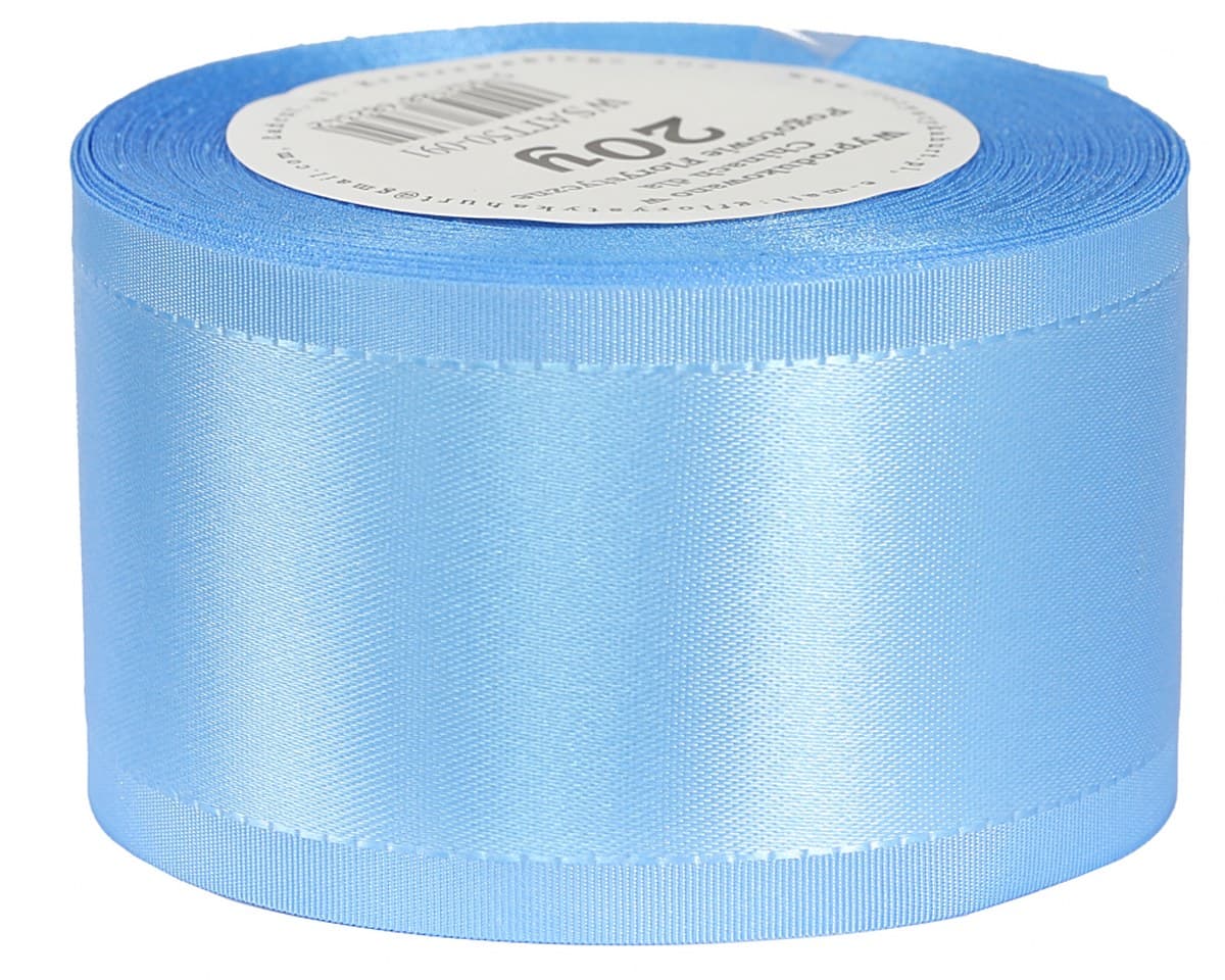 Wstążka z paskami satyna/tafta 50mm/20y, błękitna