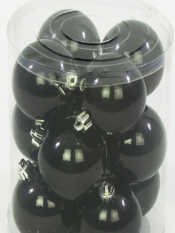 Bombki plastikowe MIX, śr.6cm/12szt, czarne