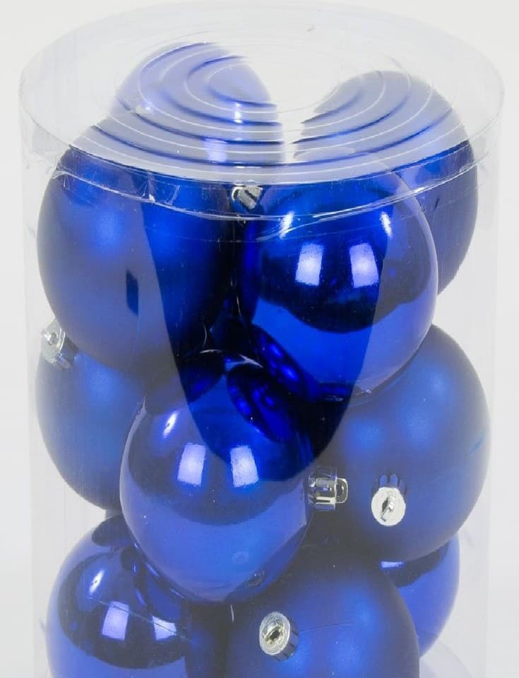 Bombki plastikowe MIX, śr.8cm/12szt, chabrowe