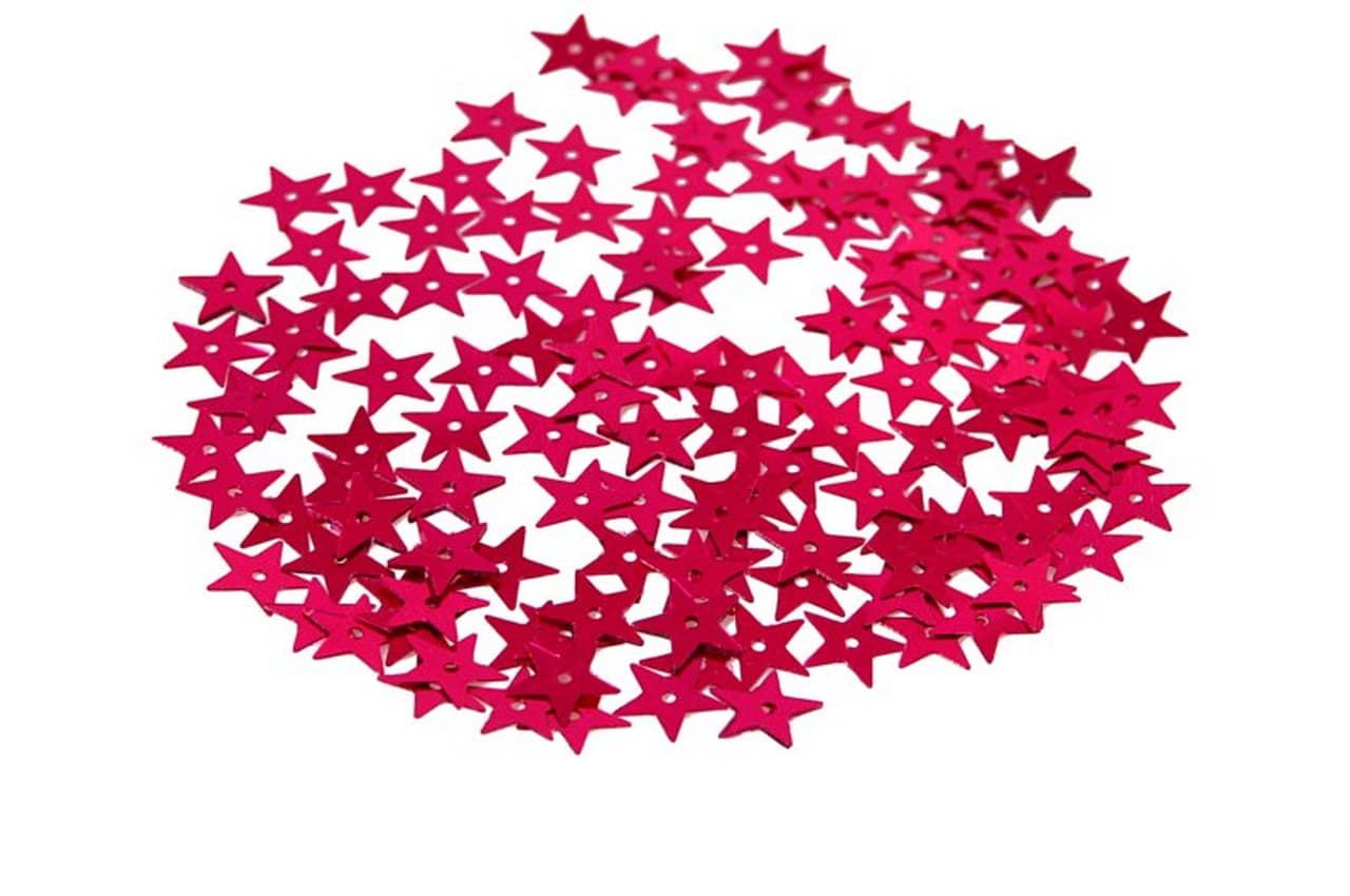 Cekiny gwiazdki duże 13mm/5gram amarantowe