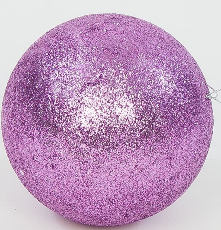 Bombki styropianowe z brokatem,6cm/6szt, wrzosowe