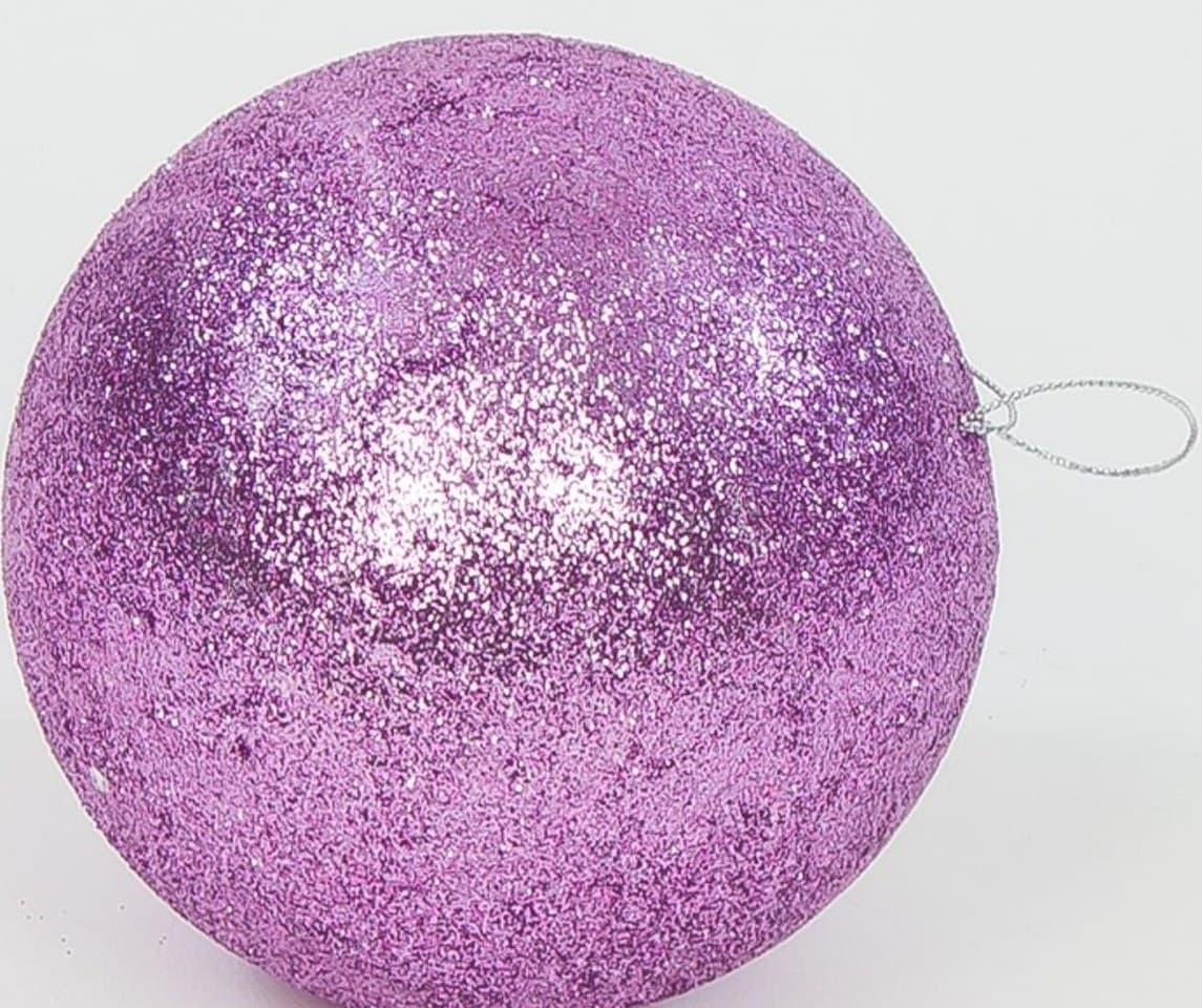 Bombki styropianowe z brokatem,8cm/4szt, wrzosowe