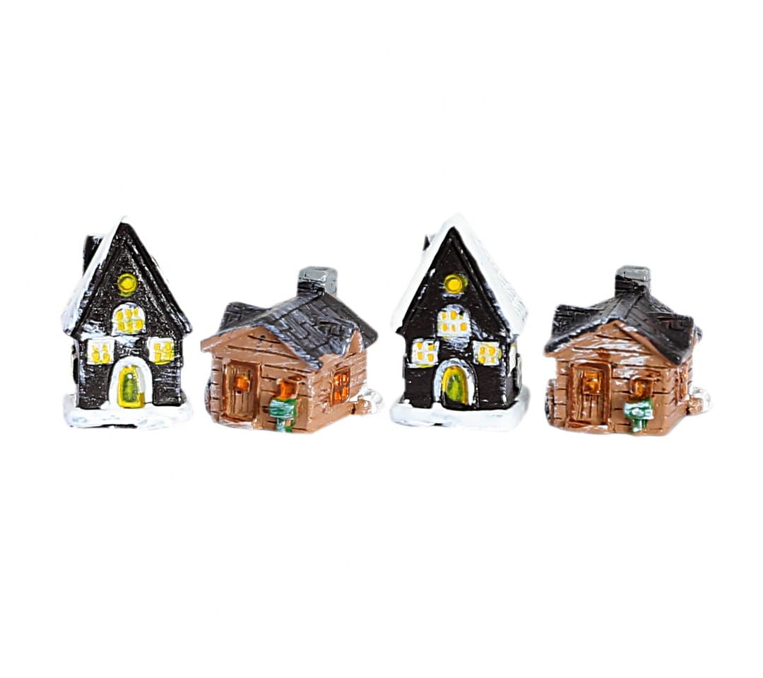 Figurki domki do klejenia, 2+2,  2x2x3cm/4szt
