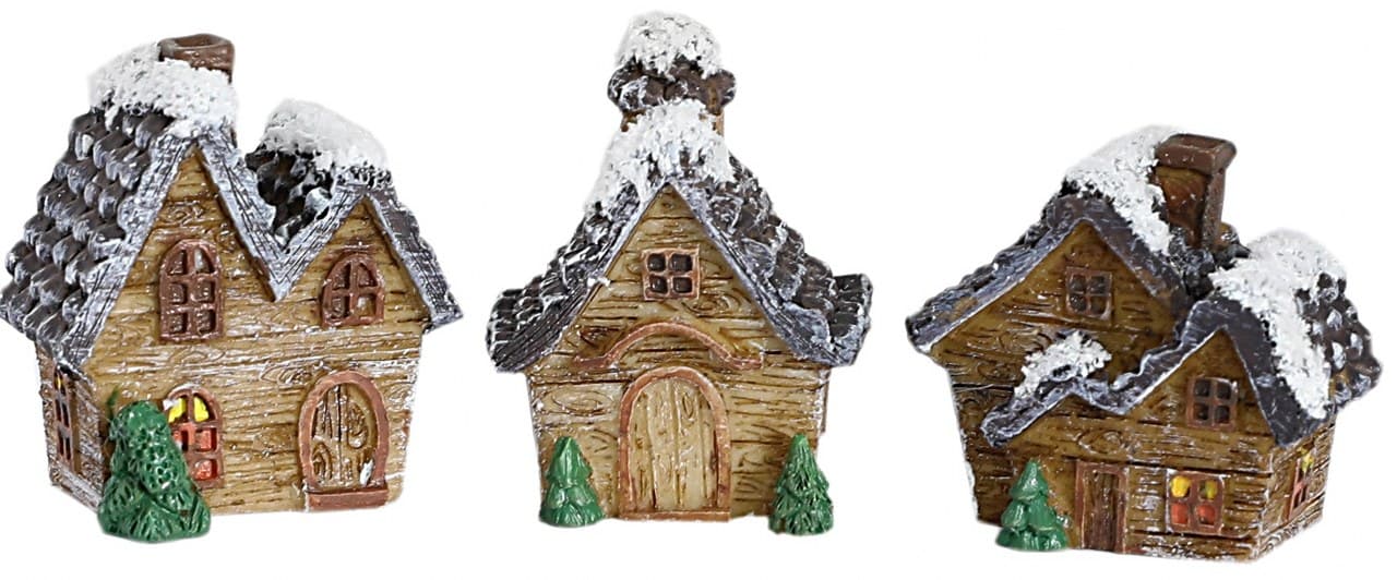 Figurki z masy, brązowe domki 2x3x5cm/3szt